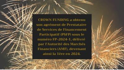 Crown Funding a obtenu l'agrément PSFP