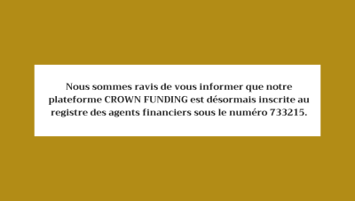 Crown Funding inscrite au REGAFI